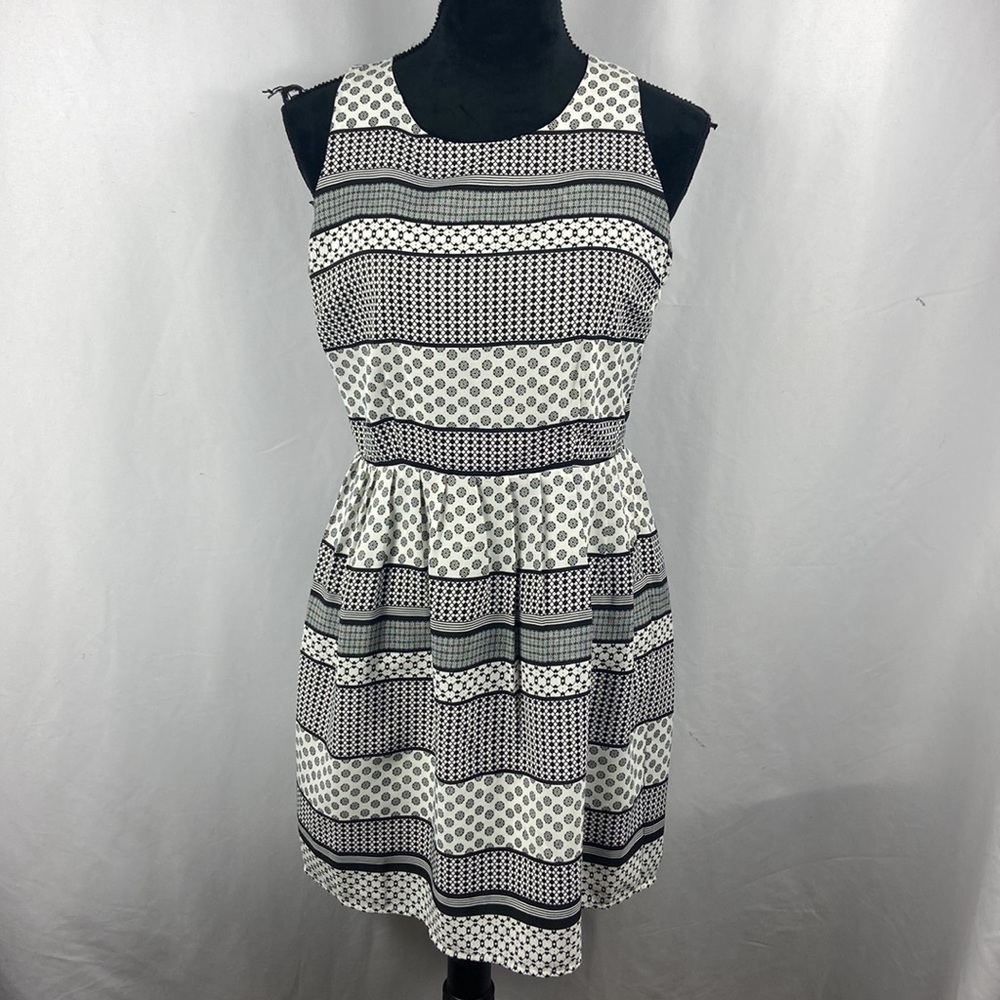 Jack by BB Dakota Black and White Sleeveless Skater Dress with a Pleated Skirt - Picture 2 of 10